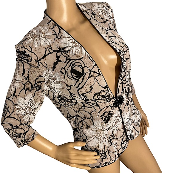 ๐ ALEX EVENINGS  | GLITTERY FLORAL FORMAL TOP - Picture 4 of 17